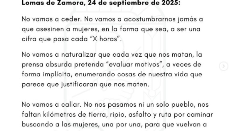 El PJ de Lomas repudió el triple femicidio y exigió no naturalizar la violencia machista