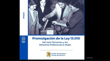 El PJ de Lomas recordó la sanción de la Ley de Voto Femenino